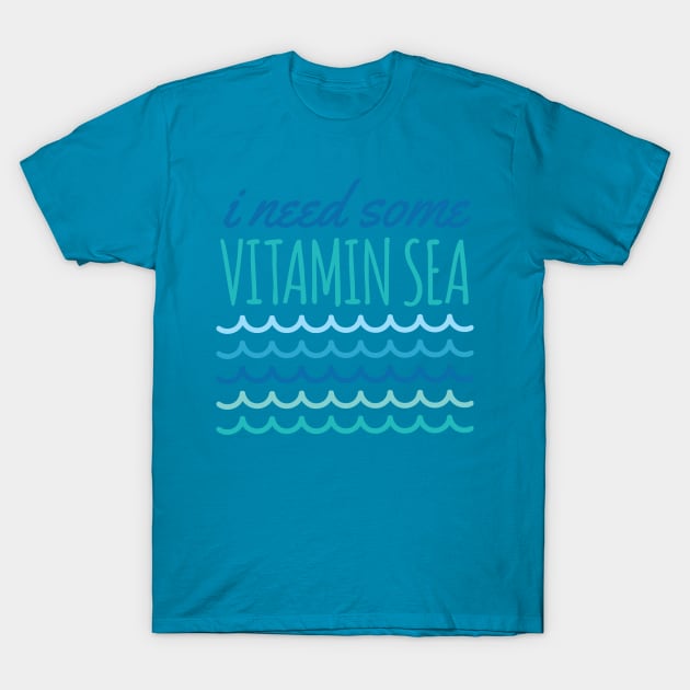 Vitamin Sea Beach Pun T-Shirt by oddmatter